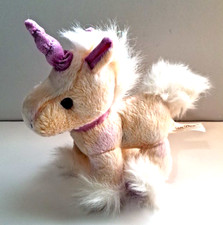 Dan Dee Plush Unicorn Cream Purple Horn Sparkle Tail Feet Pink Bow