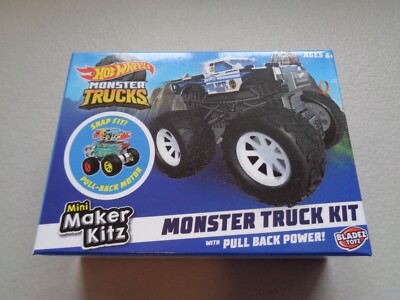 Hot Wheels Monster Truck Bausatz Build it Pull Back Power 3ins zusammengebaut NEU