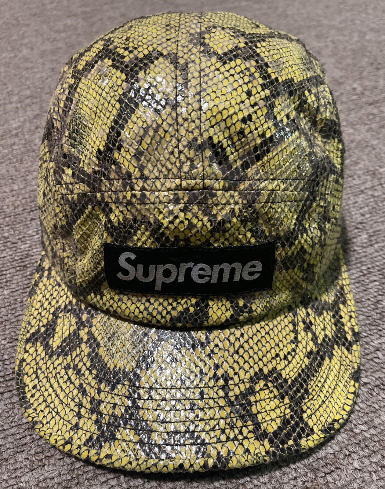 Supreme Snake Skin Camp Cap OG Rare Box Logo SS2011 Release 100% Authentic YLW