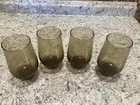 Set of 4 Vintage Anchor Hocking SPICY BROWN Swirl Tumbler Glasses