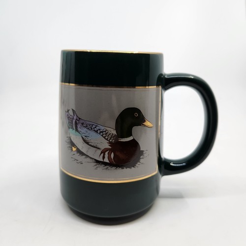 Otagiri Duck Coffee Cup Mallard Mug Green Gold Trim 9 oz Made in Japan Pre-owned