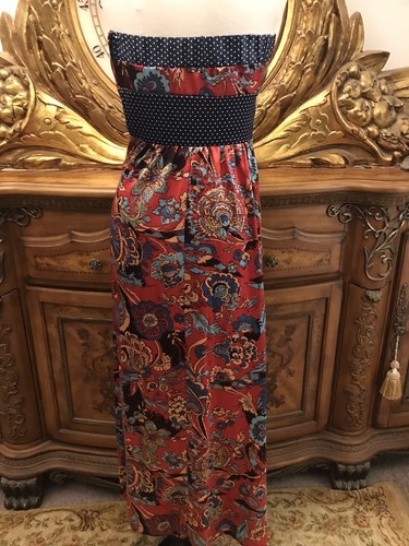 Forever Strapless Satin Floor Length Dress. XXS Bust 32", Waist 26". B4. - Picture 5 of 7