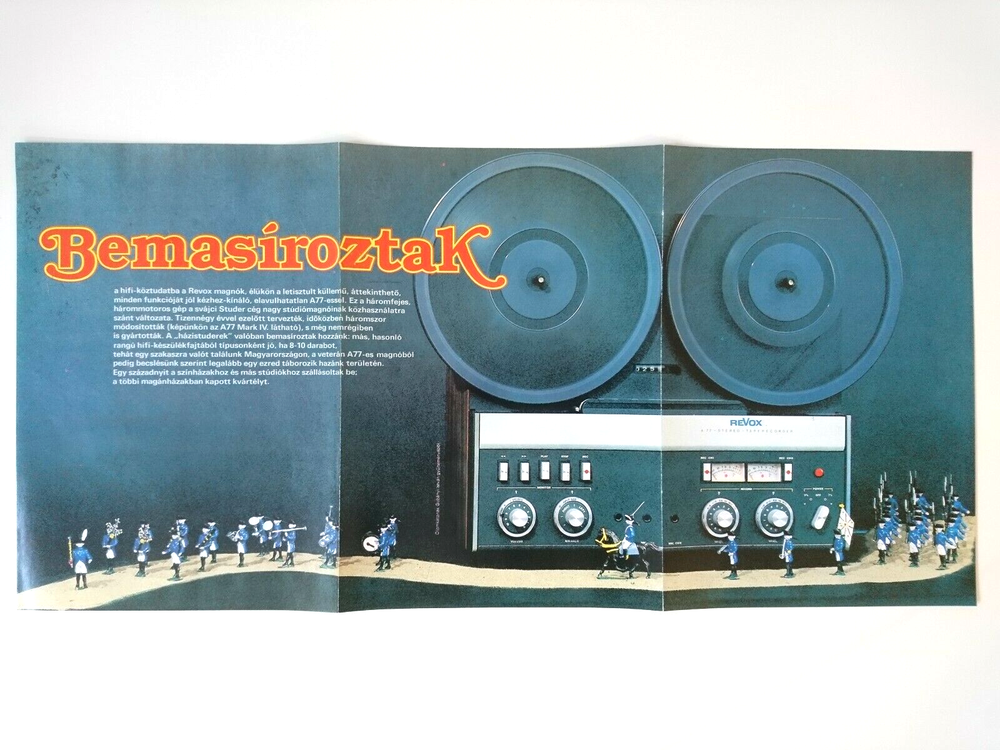 Revox A77 Reel to Reel Tape Recorder POSTER 1980s Hungary, Europe