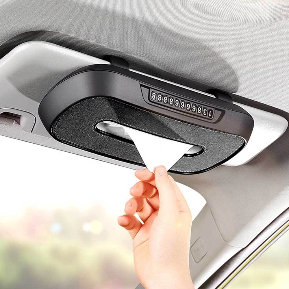 Universal Car Seat Headrest Armrest Sun Visor Tissue Box Holder Auto Accessories