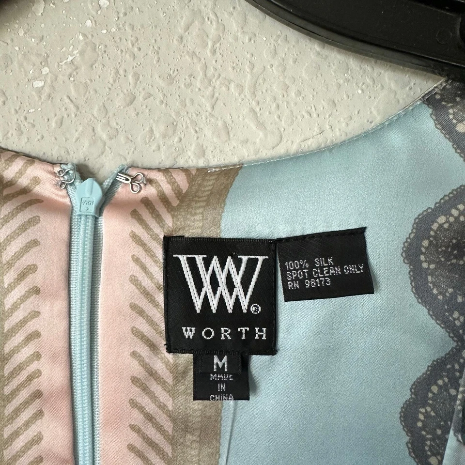 Regata de seda com estampa de listras de renda com miçangas Worth tamanho M B-A - Imagem 3 de 4