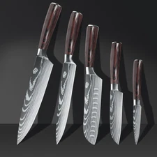 Kitchen Knife Set 5Piece Stainless Steel Professional Chef Knife Set Sharp Blade