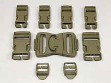 ITW Nexus Tan 499 Replacement Buckle Set for OCP Rucksack /Backpack Webbing USGI