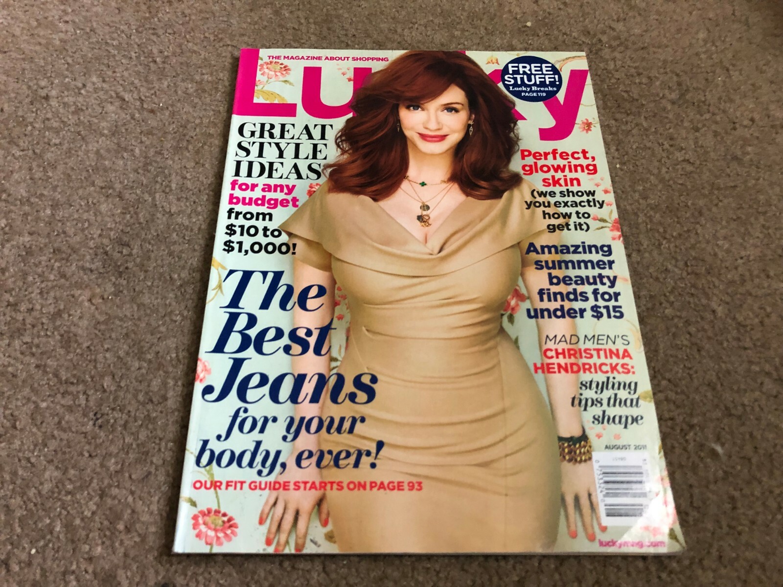 Vintage fashion magazine Aug 2011 featuring Christina Hendricks