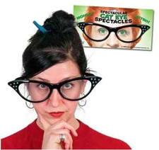 Huge Jumbo 50 s Retro Cat Eye/ Cateye Glasses with Rhinestone