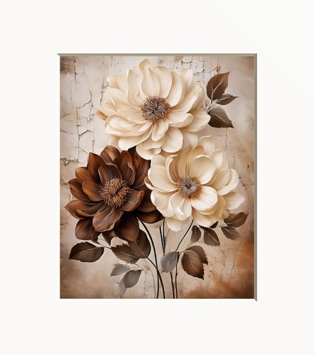 Brown Beige Rustic Farmhouse Home Decor Neural Art for Bathroom Bedroom Walls - 第 8/11 張圖片