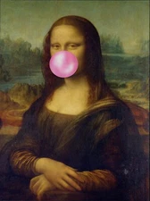 Mona Lisa by Leonardo da Vinci - Art Poster Print 12x18 Bubble Gum Funny parody