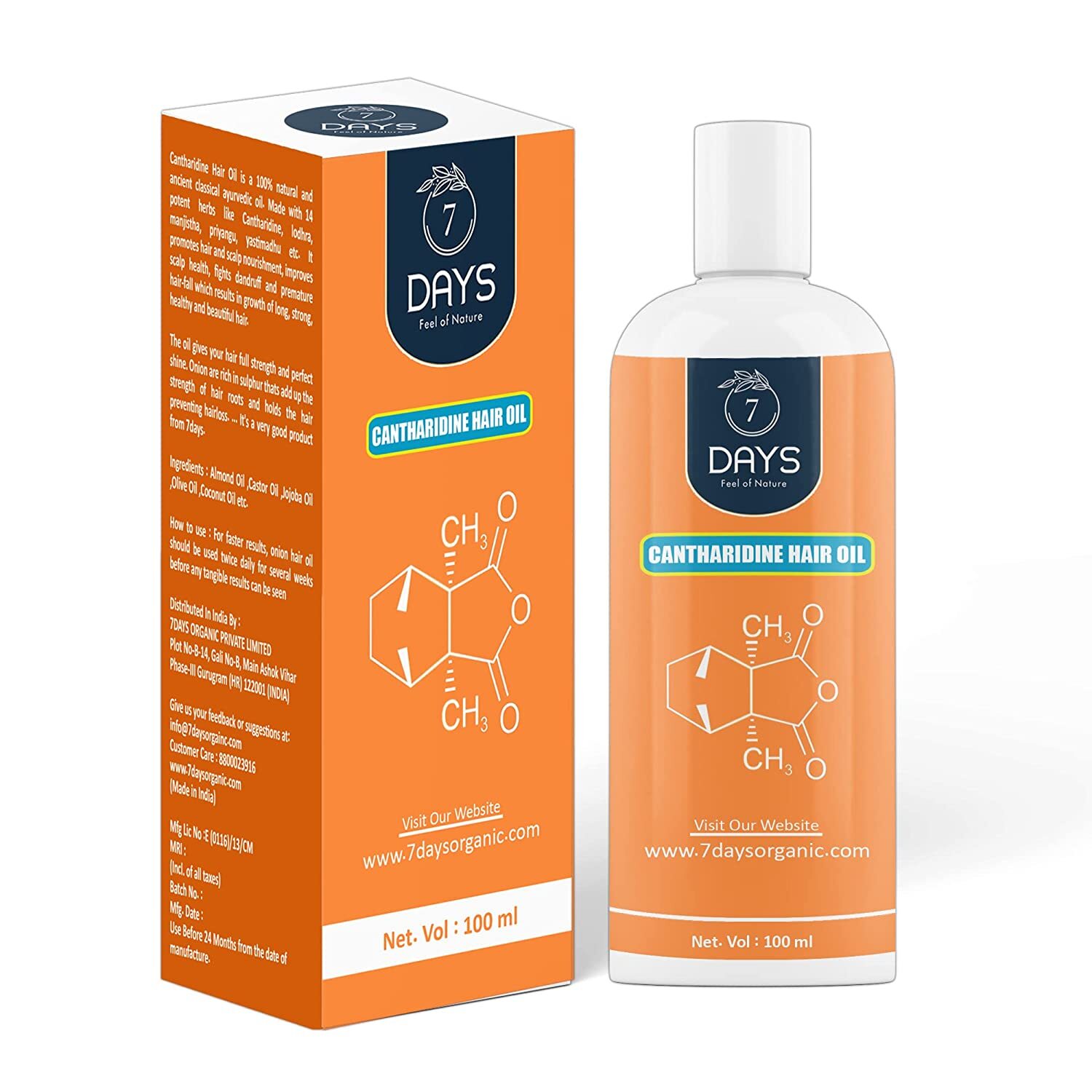 7 DAYS Cantharidine Oil for hair | Hair Growth Oil Controll Hair Falls -  100ml | eBay