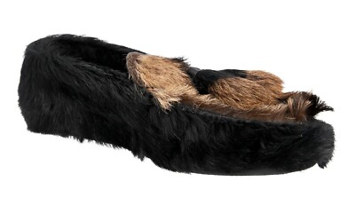PRADA RUNWAY FUR SLIPPER SHOES 2DG084 BLACK PONY GOAT NEW US