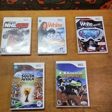 Nintendo Wii Lot 5 Video Games Fifa Soccer Shaun White NHL Hockey Kawasaki Quad