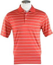 Nike Golf Dri Fit Dark Red  White Stripe Short Sleeve Polo Shirt Men's NWT