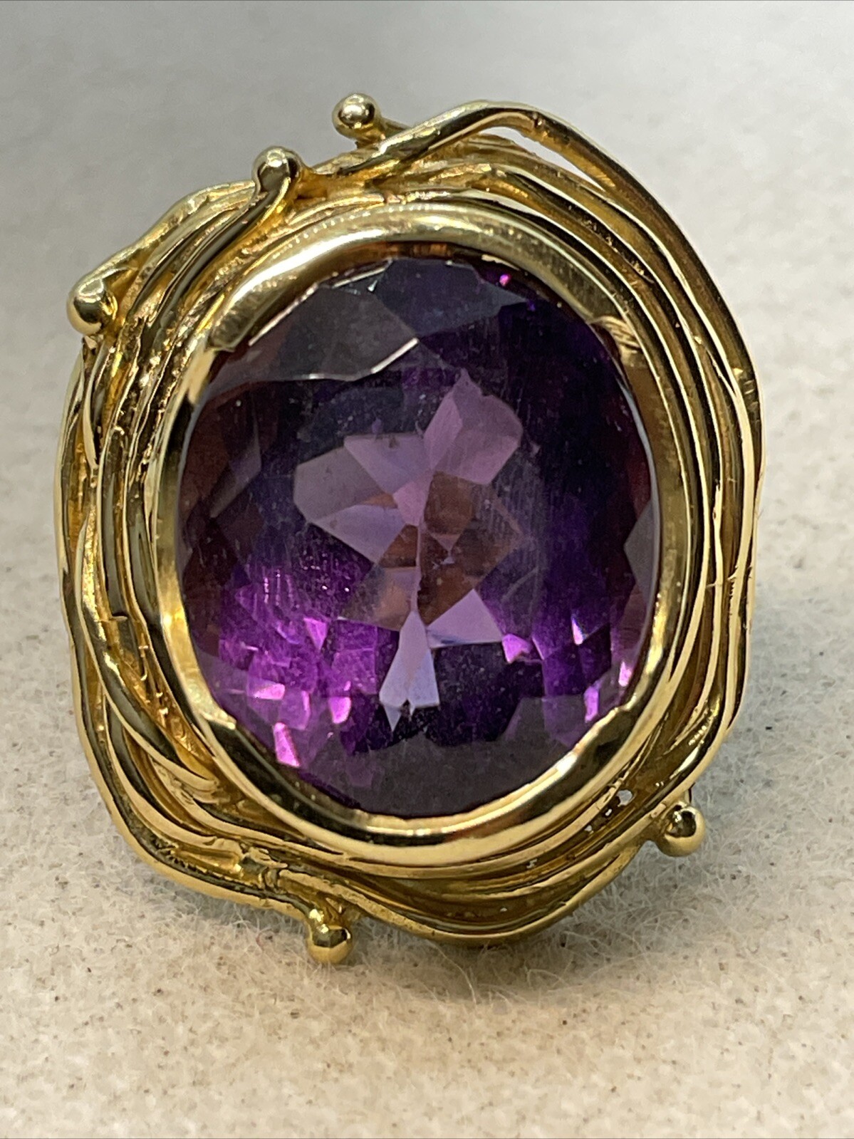 IMPRESSIVE MASSIVE Solid 18K (750) Yellow Gold Am… - image 3