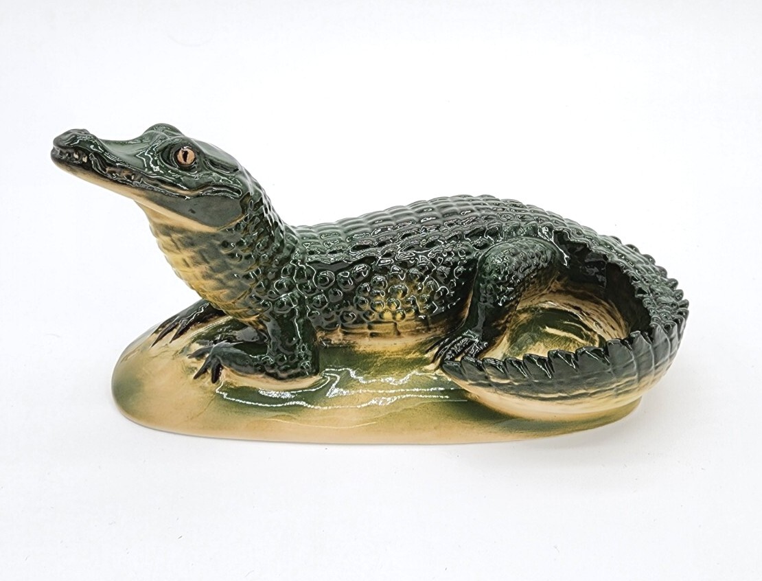 Vintage Lomonosov Russia Porcelain Alligator Crocodile
