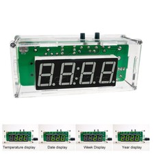 Electronic Clock Kit Set 51 Microcomputer LED Temperature / Time Display DS1302