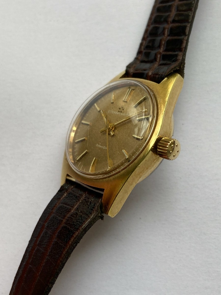 VINTAGE WOMEN'S WATCH ETERNA MATIC SAHIDA SWISS GOLD PLATED