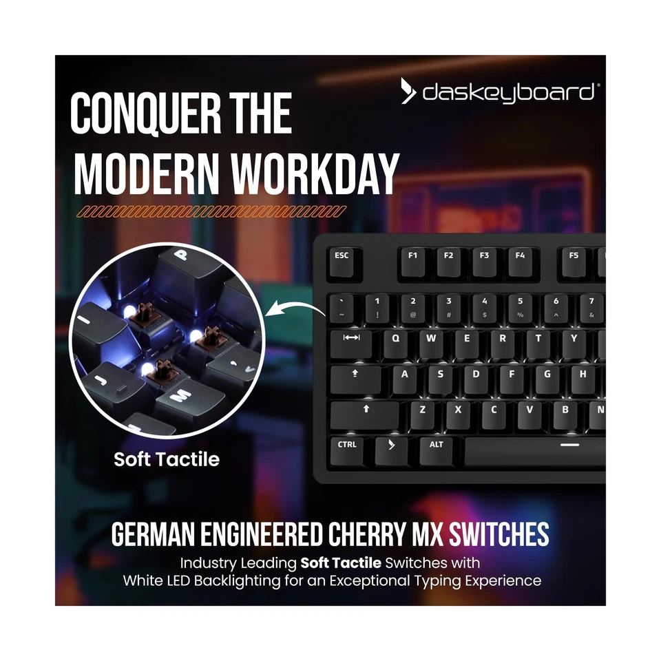 Das Keyboard 6 Professional Backlit Wired Mechanical Keyboard – Tactile Ch - Image 2 of 4
