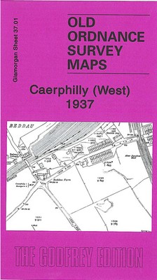 Old Ordnance Survey Maps Caerphilly West Glamorgan 1937 Godfrey Edition New