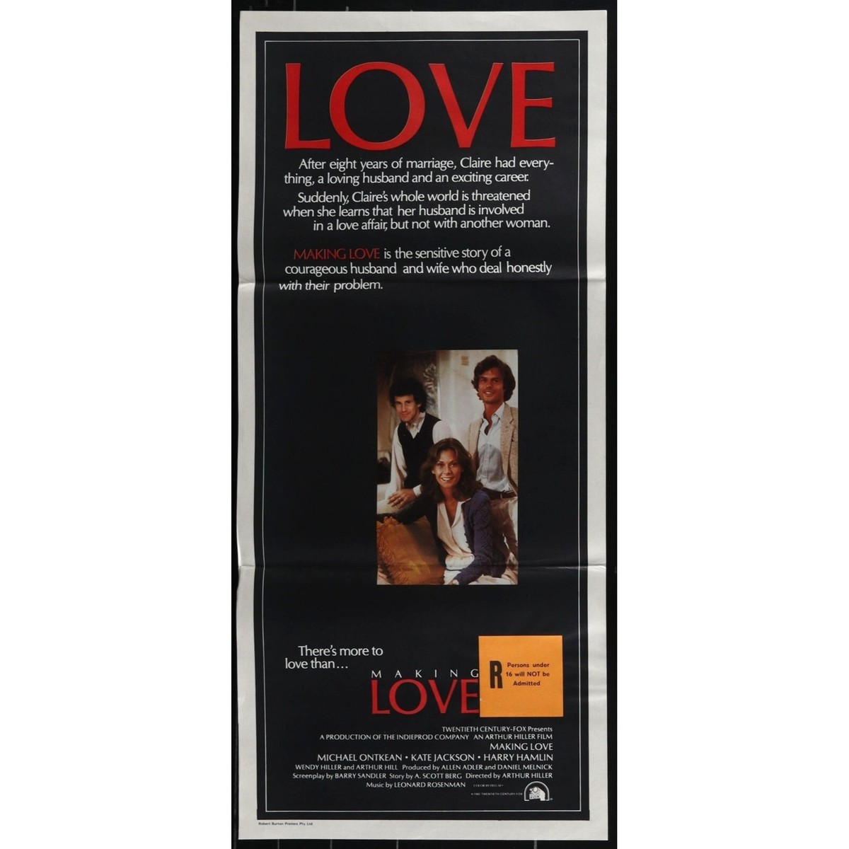 Making Love (1982) Original Australian Daybill Movie Poster
