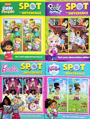 Spot the Difference Picture Puzzle Books for Kids Set Of 4 books Assorted NEW