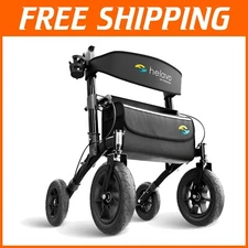 Lightweight All-Terrain Walker with Pneumatic Tires & Adjustable Height – Black