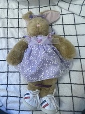 Vintage Build A Bear Workshop Brown Dressed Teddy Bear Purple Dress and Short