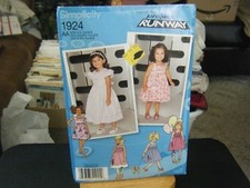 Simplicity 1924 Toddler Girl's Dresses Pattern - Size 1/2 to 3