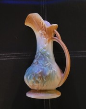 Vintage McCoy Art Pottery Grape Leaf & Vine 9" Pitcher Vase Ewer 