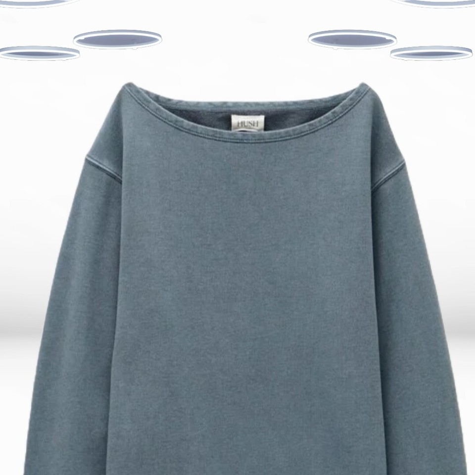 Ex Hush Women's Cotton Jersey Midi Skirt In Navy (Defect) | UK - Foto 5