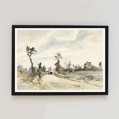 Der Weg von Versailles 1872 Landschaftsgemälde Wohndeko 7x5 Wandkunstdruck