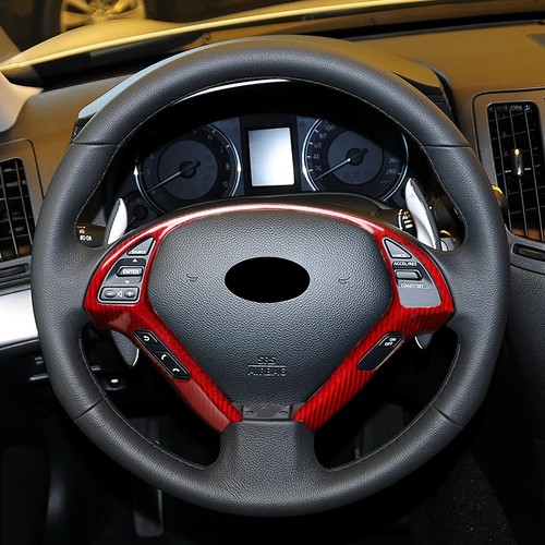 Tapicería volante roja para Infiniti G37 EX37 G25 Q40 repuesto fibra carbono - Imagen 5 de 9