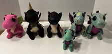 Ty Plush Beanie Boos Dragons Lot of 6 Cinder X2 Anora Grindal Darla Cinder Clip