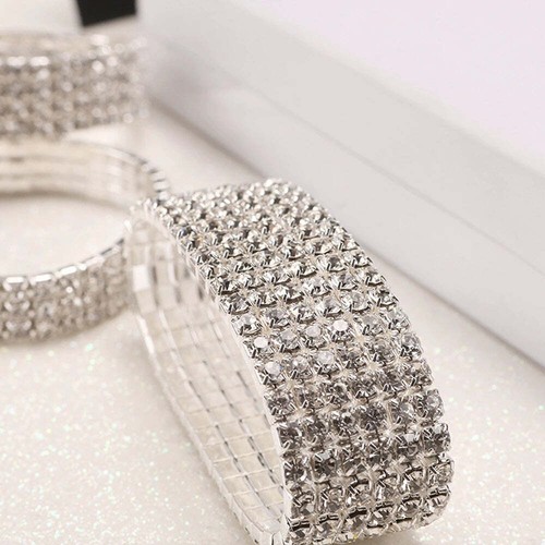 Fashion Multilayer Crystal Stretch Shine Bracelets for Women - Foto 6 di 16