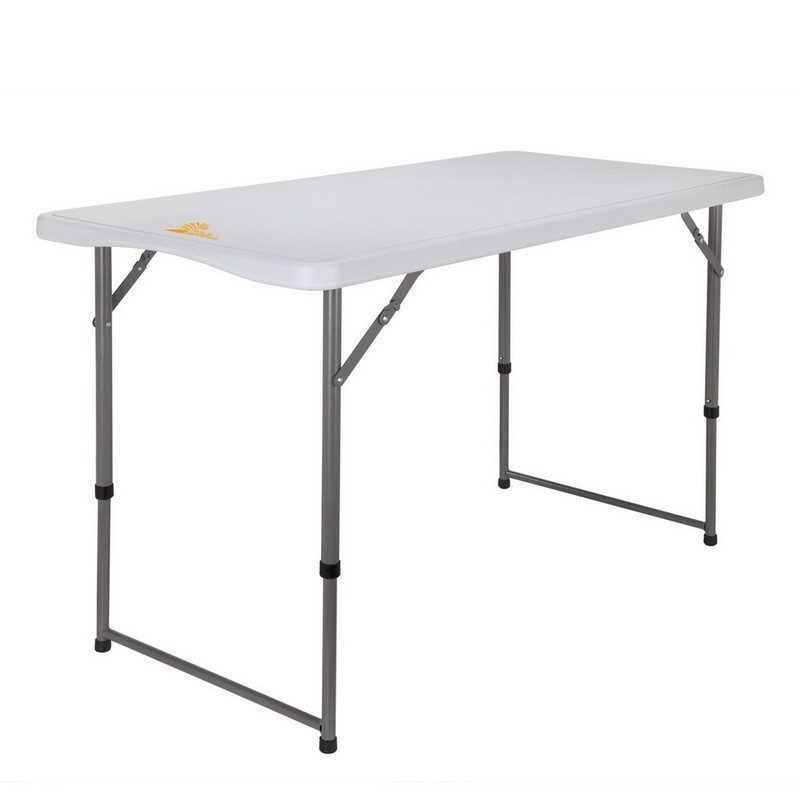 OPEN BOX Palm Springs Portable Adjustable 4ft Plastic Folding Banquet Table