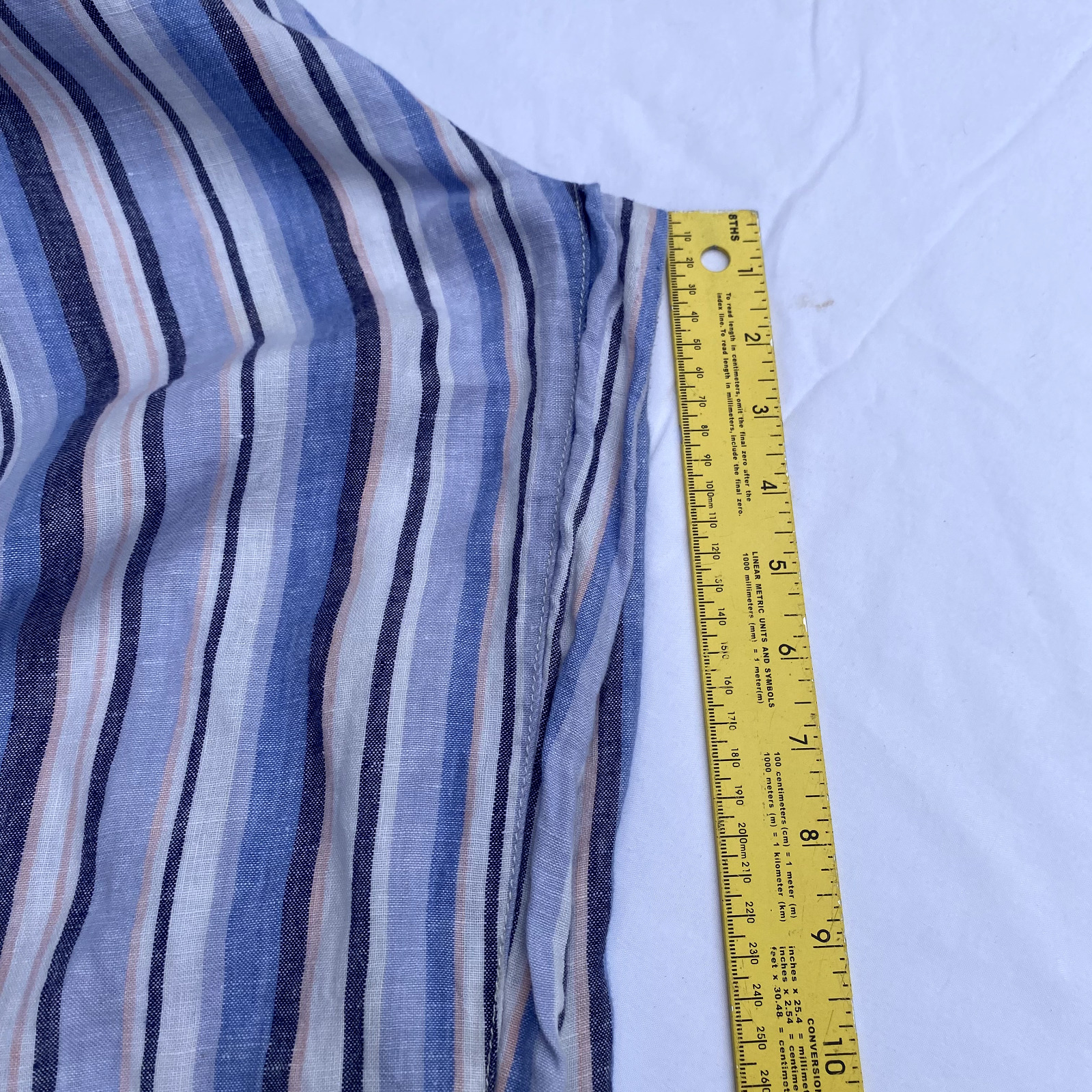 Artisan ny linen pants pockets size S striped wid… - image 11