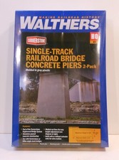 Walthers HO Single-Track Railroad Bridge Bridge Concrete Piers 2 Pack KIt