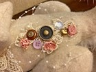 Cat TJ Collection Decorative Embellished Buttons Kitty Stuffed Plush Victorian! — photo 5