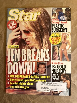 Star Magazine November 26, 2007 Jennifer Aniston Brad Pitt Britney Spears