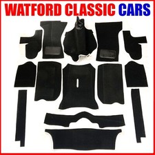 Triumph Spitfire NEW CARPET SET Black / White Piping MK1 / MK2 / MK3 / MK4/ 1500