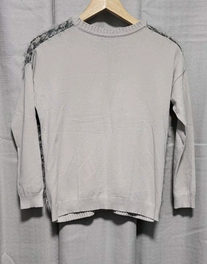 MAX MARA Weekend Fluffy Front Panel Grey/Stone Jumper Small - Gorgeous View 6