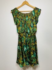 Alice Olivia Watercolor Printed Dress 95% Silk