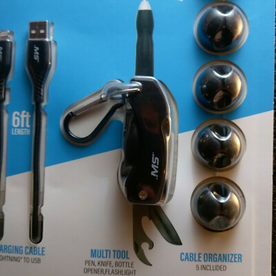 Mobilespec 6ft Apple To Usb Multi-tool Cable Organizer Gift Set Bundle