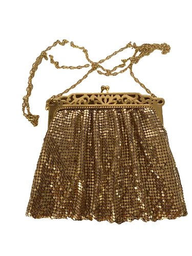 WHITING & DAVIS GOLD MESH MADE USA SEIAL NO 2898 ANTIQUE 1900s