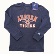 Champion Boys Auburn Tigers Shirt, Long-Sleeved NCAA Team T-Shirt Crew Neck