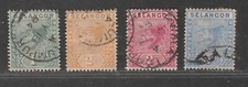 SELANGOR 1891 Tigers SET SG 49/52 Used £13