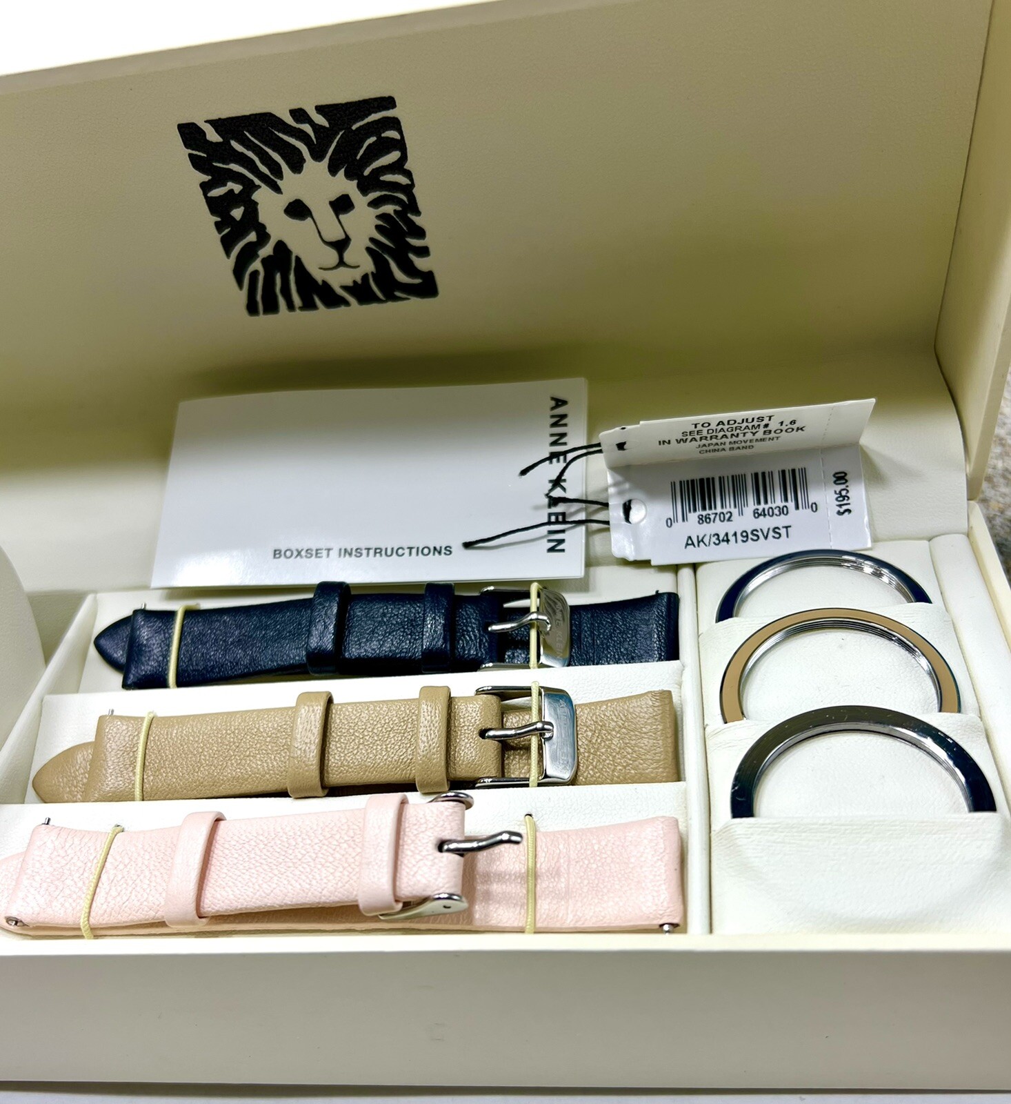 Anne Klein Swarovski Crystal Accented Watch with Interchangeable Bezel / Straps