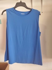 NWOT Lands' End Women's High Neck Swim Tee Blue UPF 50 Size XS 60 3C170